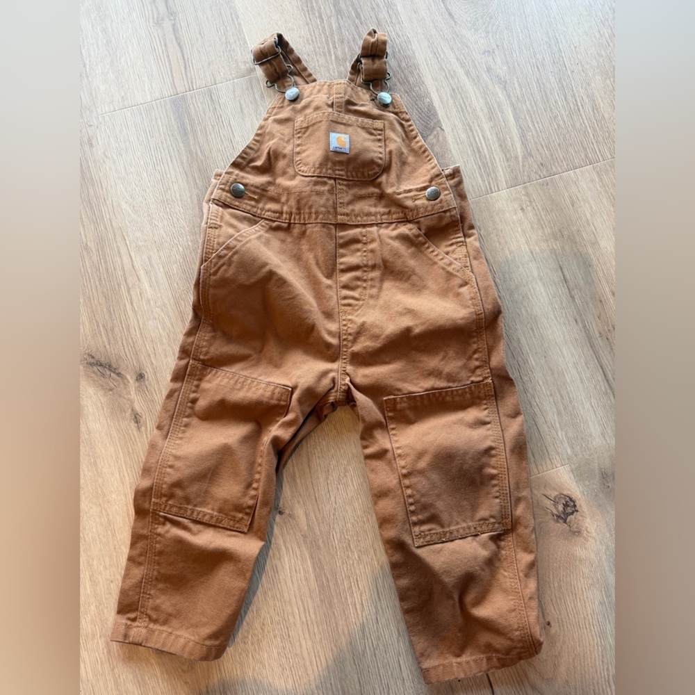 Carhartt Kids Rust/Tan Canvas Overalls